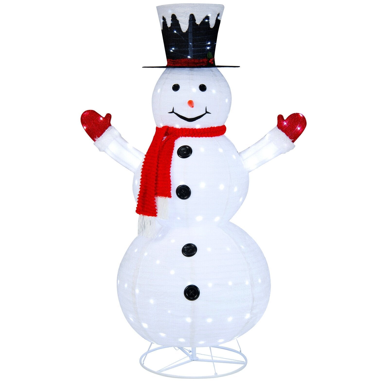 6 Feet Lighted Snowman with Top Hat and Red Scarf, White Christmas Decor & Accessories   at Gallery Canada