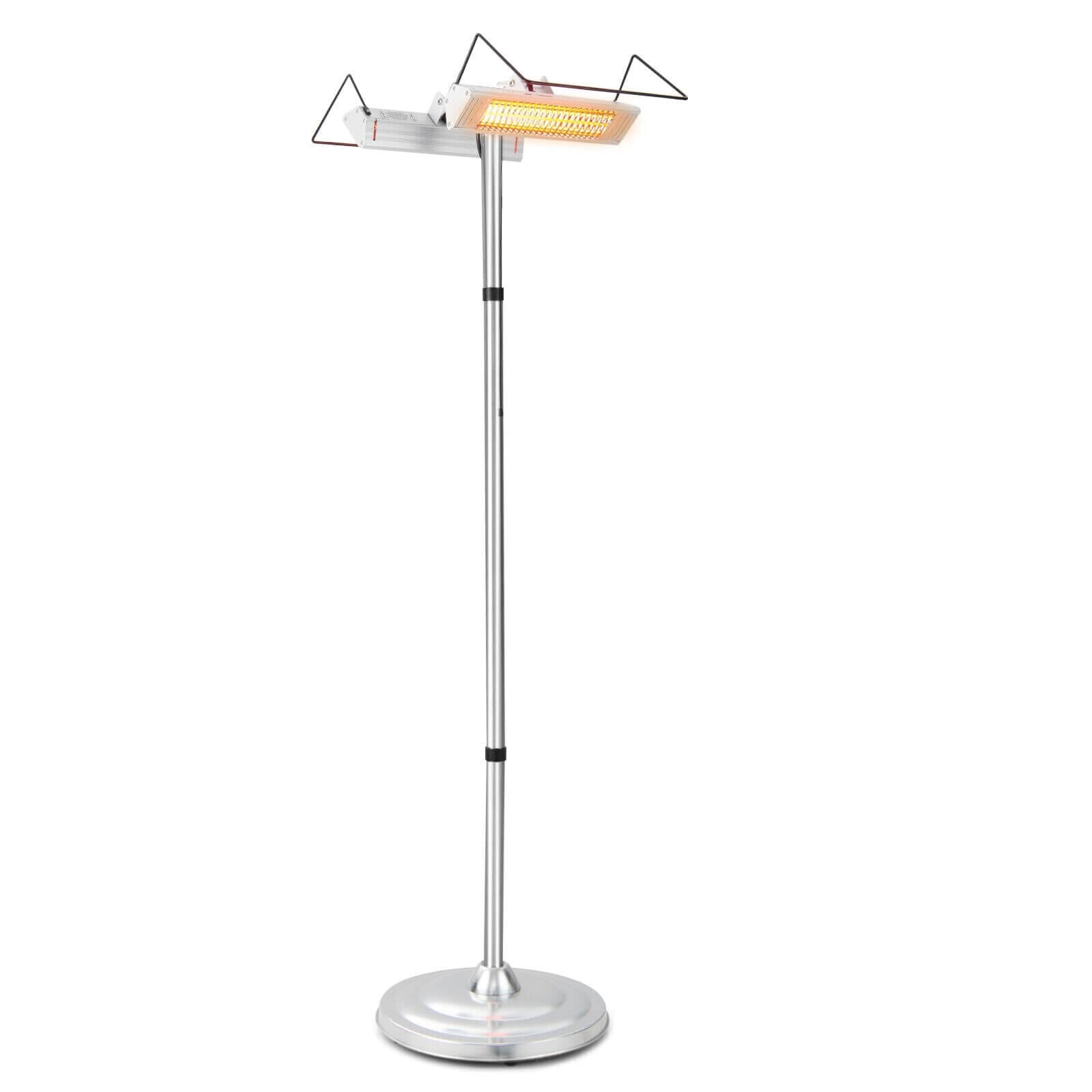 1500W Standing Electric Heater with Double-sided Heating, Silver Space Heaters Silver at Gallery Canada