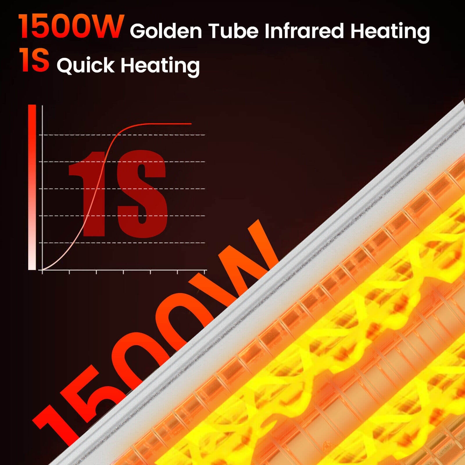 1500W Standing Electric Heater with Double-sided Heating, Silver Space Heaters at Gallery Canada