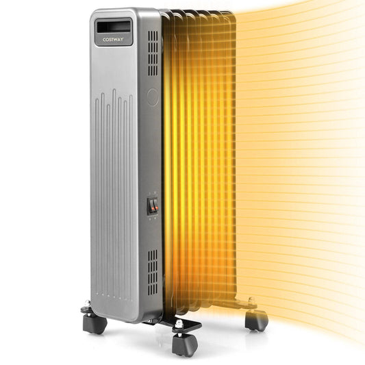 1500W Portable Oil-Filled Radiator Heater for Home and Office, Black Space Heaters Black  at Gallery Canada