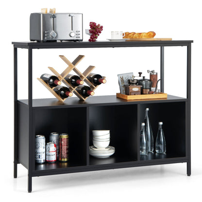 Modern Kitchen Buffet Sideboard with 3 Compartments, Black Sideboards Cabinets & Buffets   at Gallery Canada