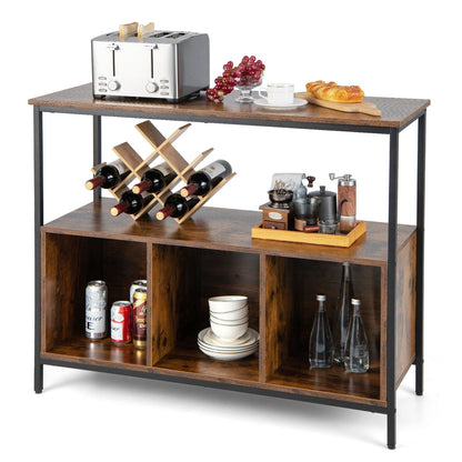 Modern Kitchen Buffet Sideboard with 3 Compartments, Rustic Brown Sideboards Cabinets & Buffets   at Gallery Canada