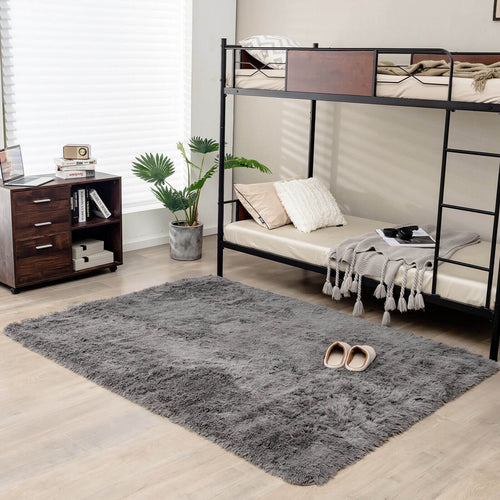 5 x 7 Feet Modern Rectangular Soft Shag Area Rug for Living Room Bedroom, Gray