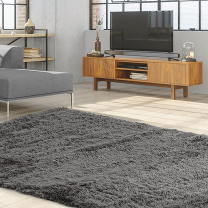 5 x 7 Feet Modern Rectangular Soft Shag Area Rug for Living Room Bedroom, Gray Rugs   at Gallery Canada