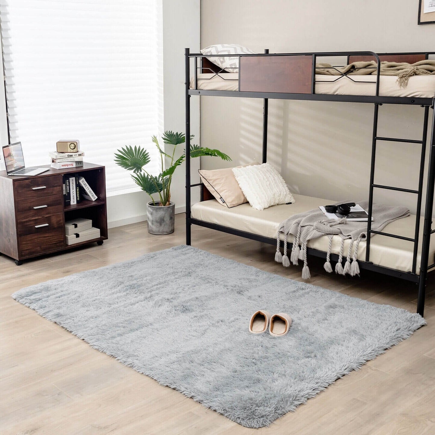 5 x 7 Feet Modern Rectangular Soft Shag Area Rug for Living Room Bedroom, Light Gray - Gallery Canada