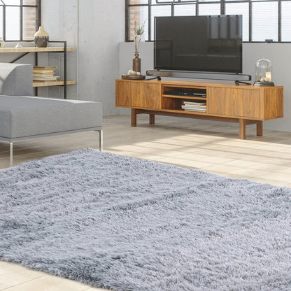 5 x 7 Feet Modern Rectangular Soft Shag Area Rug for Living Room Bedroom, Light Gray - Gallery Canada