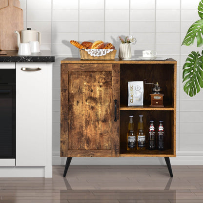 Mid-century Storage Cabinet with Single Door and Adjustable Shelves, Rustic Brown Sideboards Cabinets & Buffets   at Gallery Canada