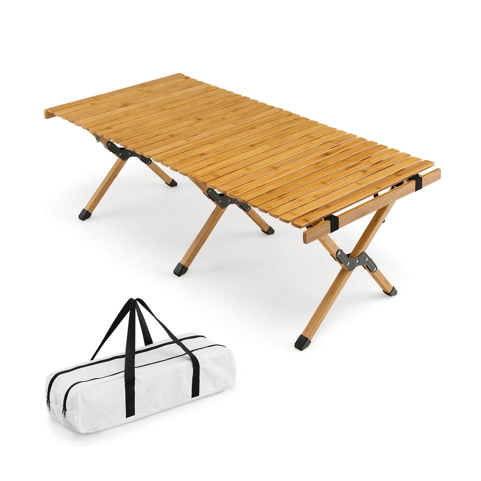 Portable Picnic Table with Carry Bag for Camping and BBQ, Natural - Gallery Canada