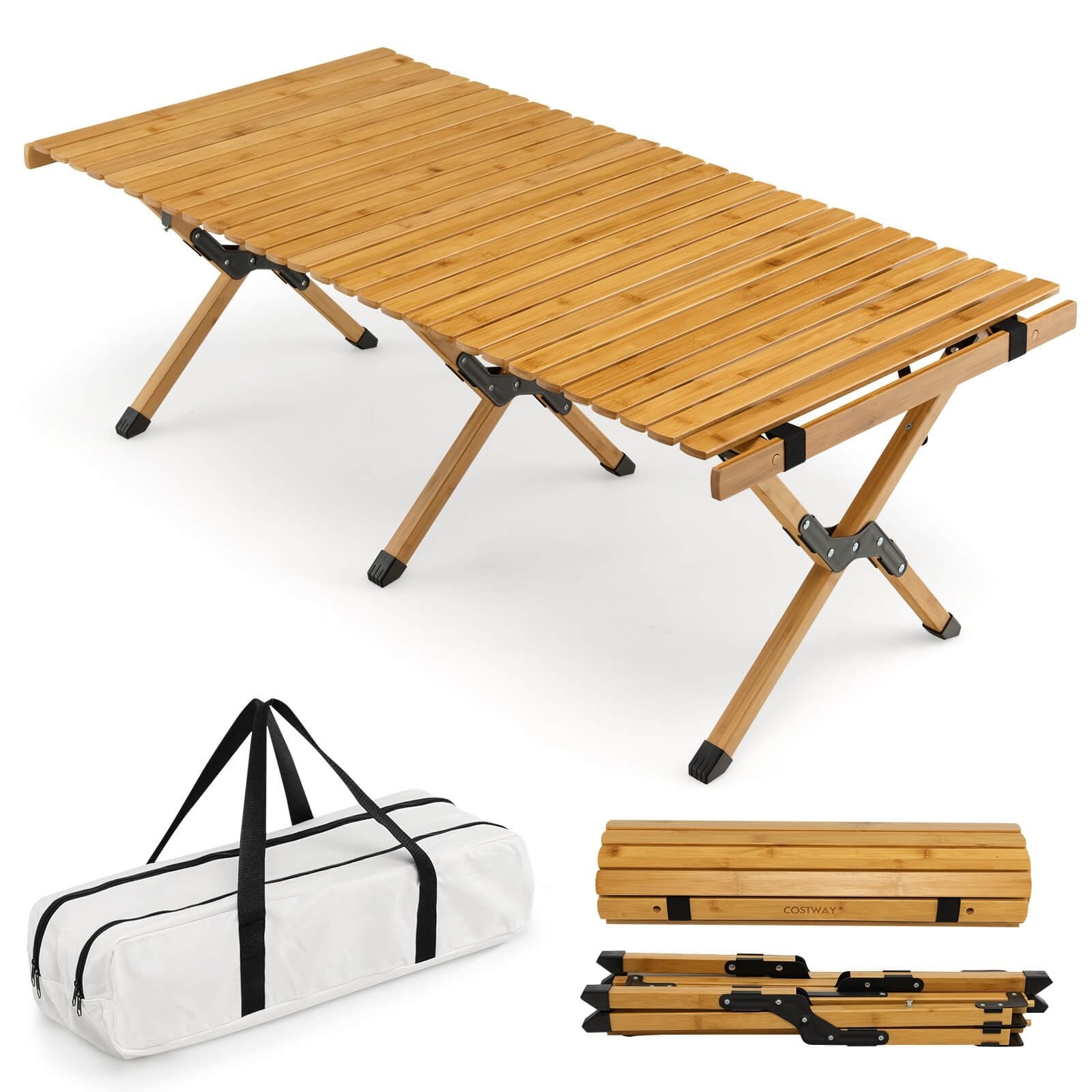 Portable Picnic Table with Carry Bag for Camping and BBQ, Natural Picnic Tables   at Gallery Canada