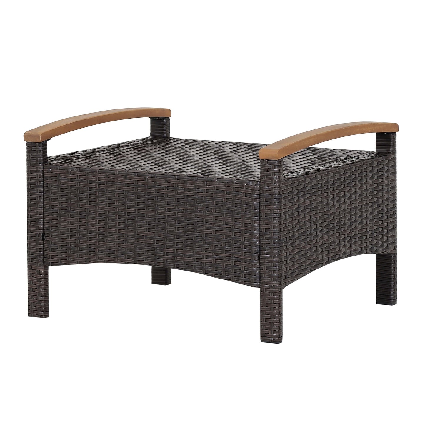 Set of 2 Fade-Resistant Wicker Patio Ottoman, Brown Outdoor Seating & Patio Chairs   at Gallery Canada