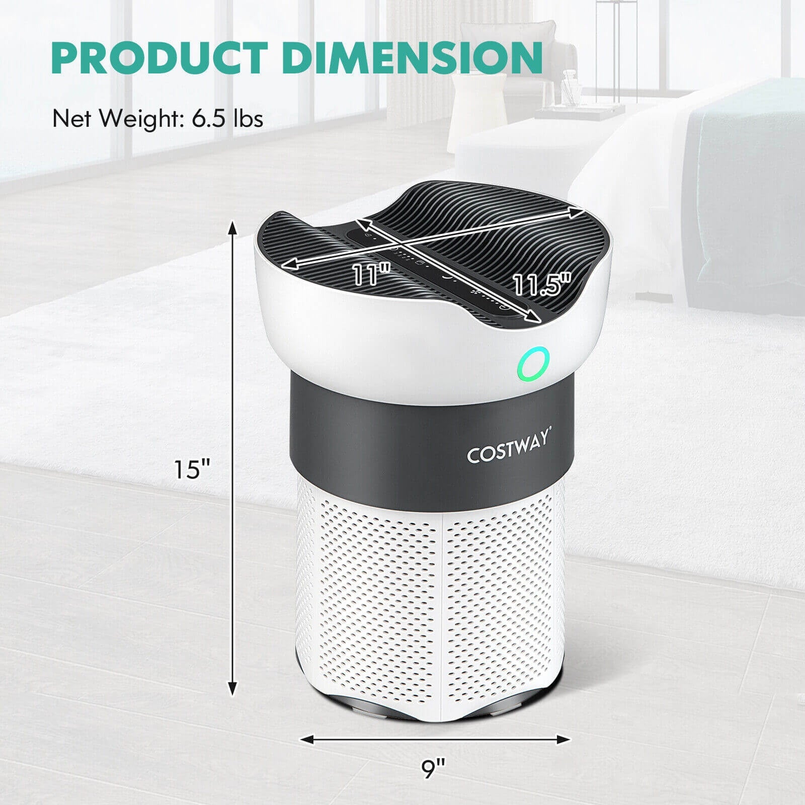 Air Purifier with Sleep Mode for Home Office up to 1300 Sq Ft, White Air Purifiers at Gallery Canada