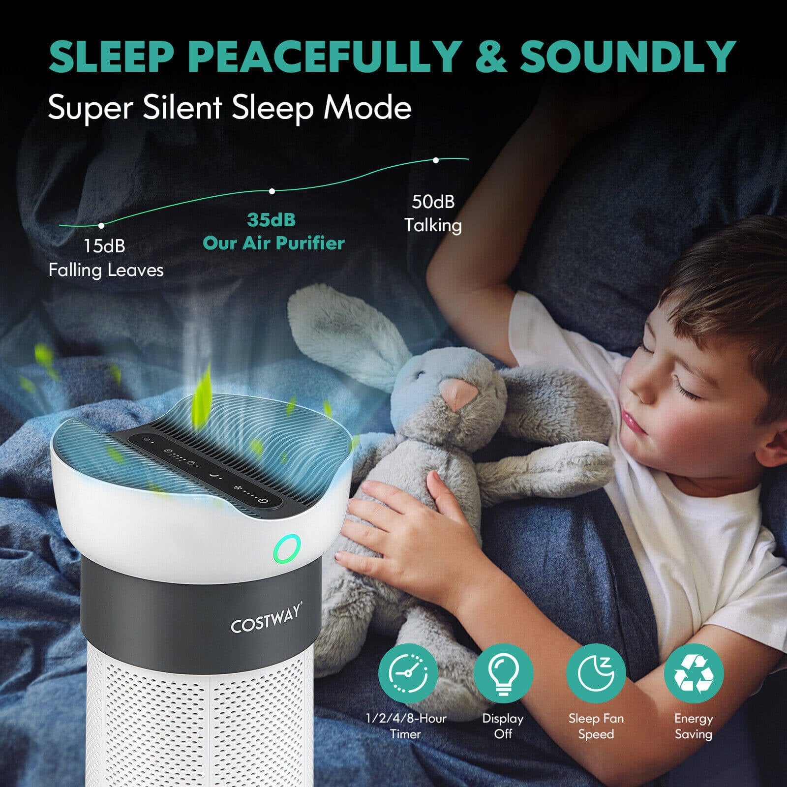 Air Purifier with Sleep Mode for Home Office up to 1300 Sq Ft, White Air Purifiers at Gallery Canada