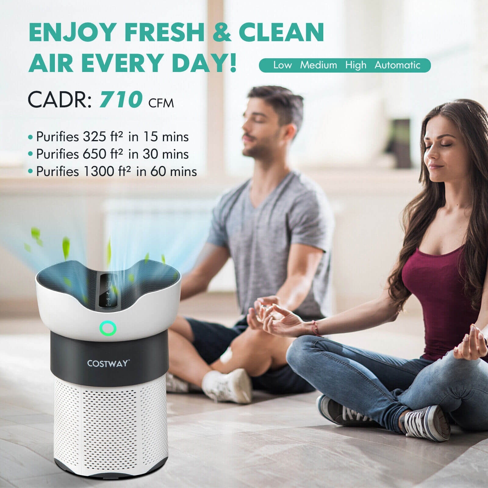 Air Purifier with Sleep Mode for Home Office up to 1300 Sq Ft, White Air Purifiers at Gallery Canada
