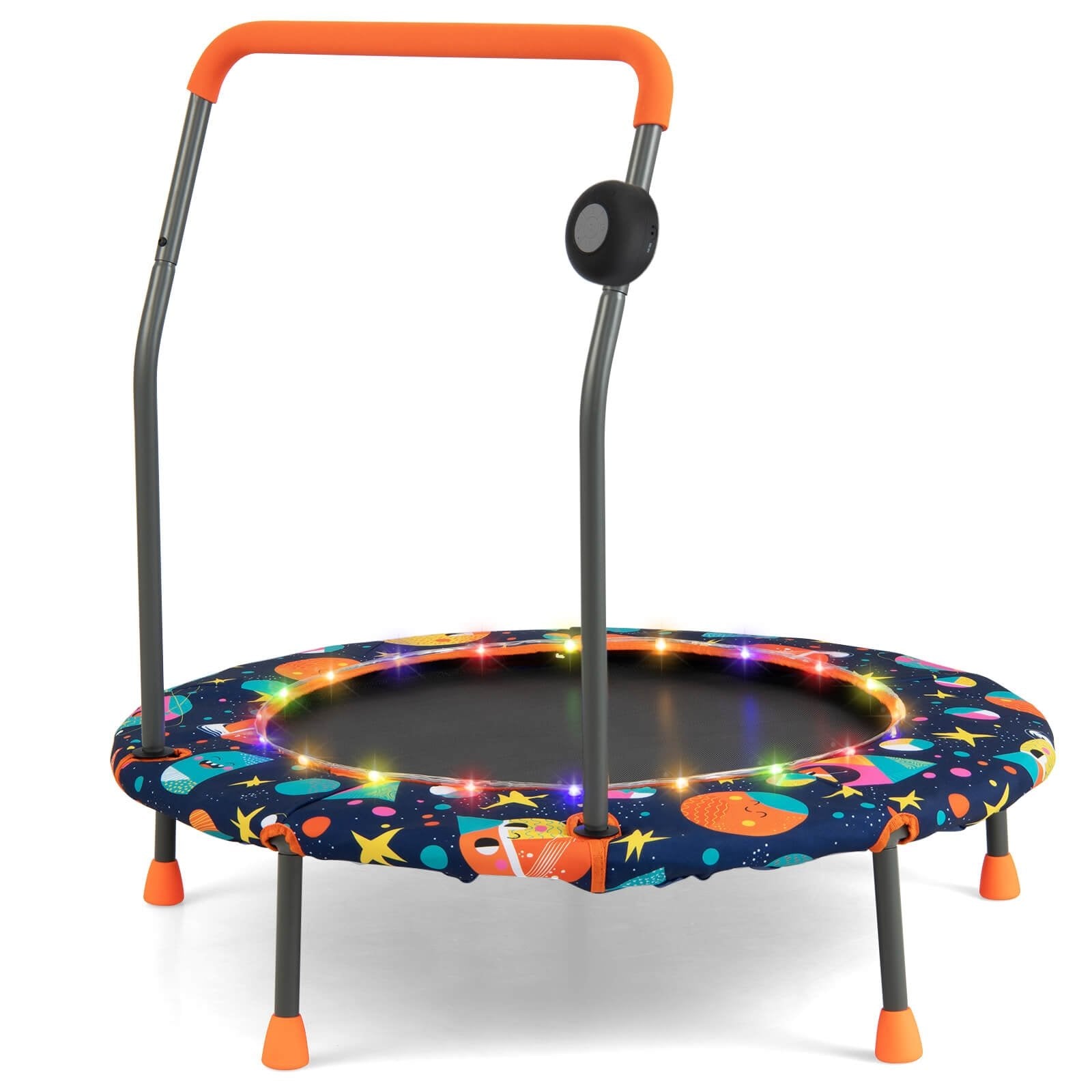 36 Inch Mini Trampoline with Colorful LED Lights and Bluetooth Speaker, Multicolor Trampolines Multicolor at Gallery Canada
