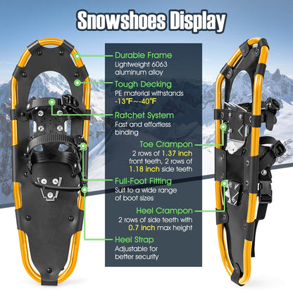 4-in-1 Lightweight Terrain Snowshoes with Flexible Pivot System-21 inches, Golden Winter Sports & Activities   at Gallery Canada