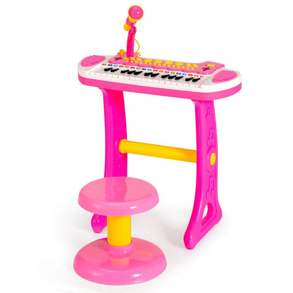 31-Key Kids Piano Keyboard Toy with Microphone and Multiple Sounds for Age 3+, Pink Musical Toys   at Gallery Canada