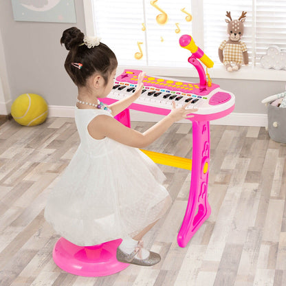 31-Key Kids Piano Keyboard Toy with Microphone and Multiple Sounds for Age 3+, Pink Musical Toys   at Gallery Canada