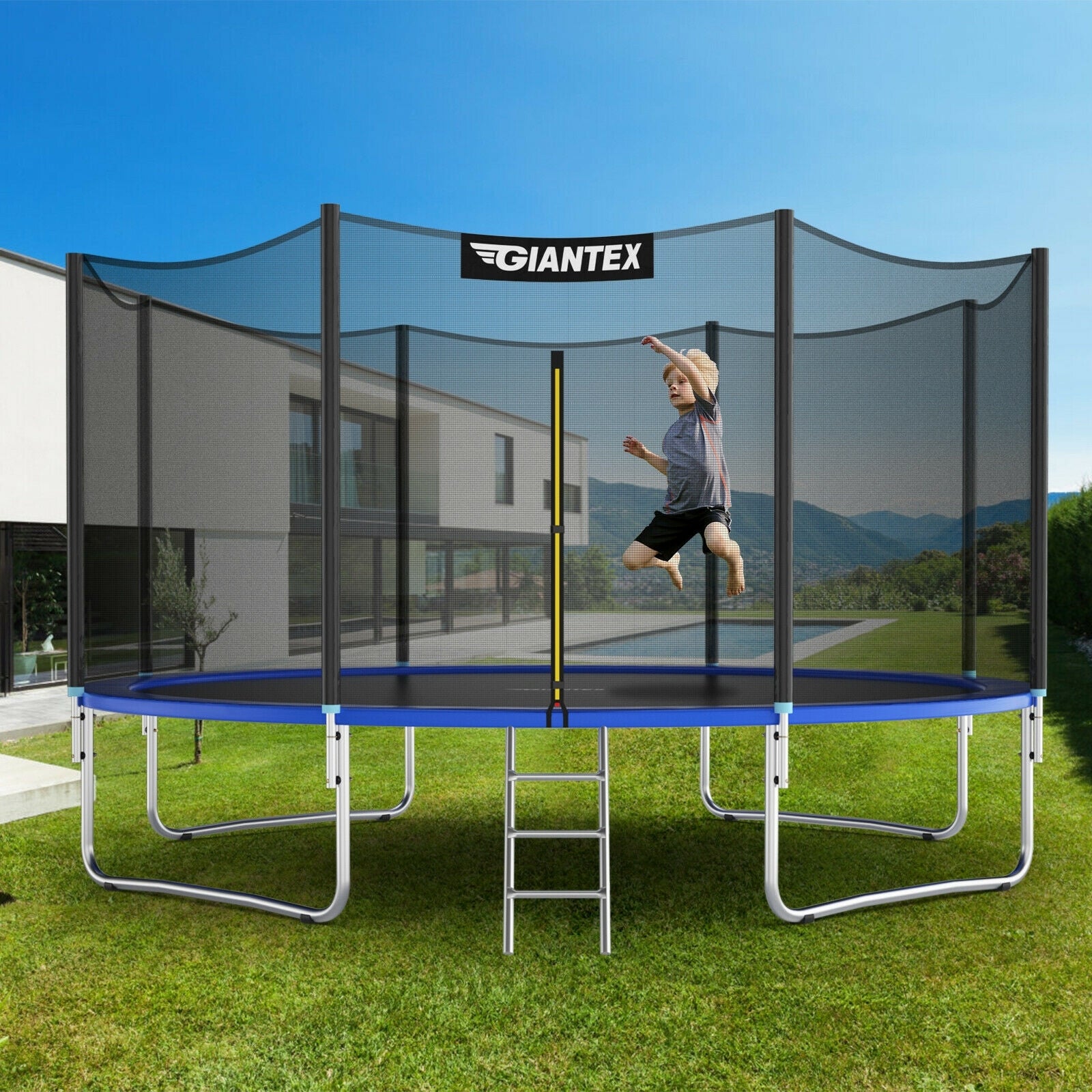 12/14 Feet Trampoline Bounce Jump Combo with Spring Pad-14', Black Trampolines at Gallery Canada