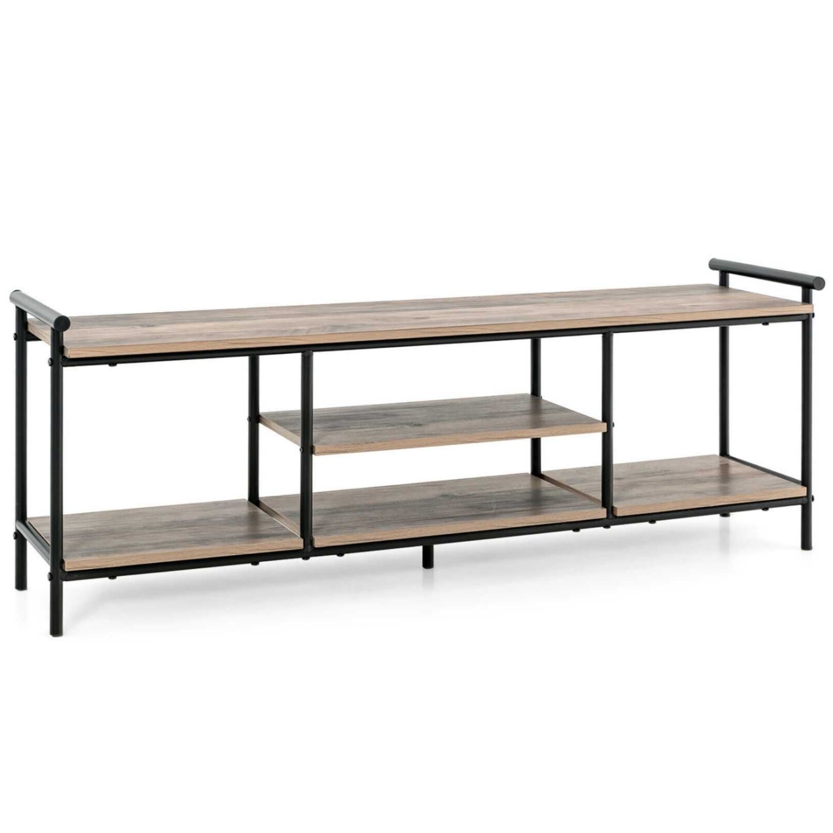 Industrial TV Stand for TVs up to 60 Inch with Storage Shelves, Natural Entertainment Centers & TV Stands   at Gallery Canada