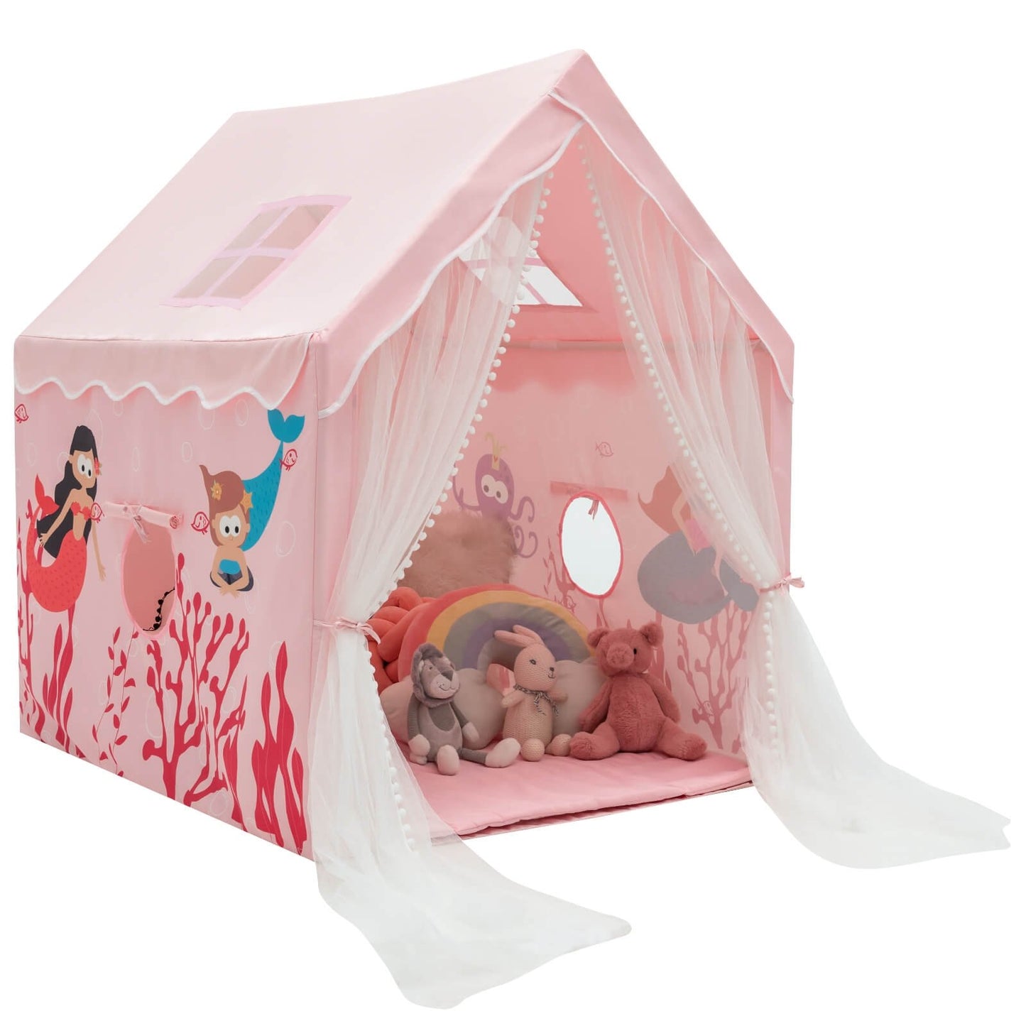 Large Kids Play Tent with Removable Cotton Mat, Pink Play Tents & Playhouse   at Gallery Canada