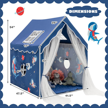 Large Kids Play Tent with Removable Cotton Mat, Blue Play Tents & Playhouse   at Gallery Canada