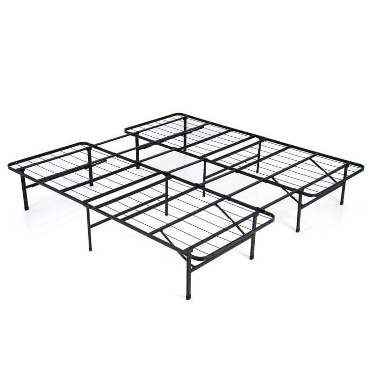 Queen/King Size Folding Steel Platform Bed Frame for Kids and Adults-King Size, Black Folding Beds   at Gallery Canada