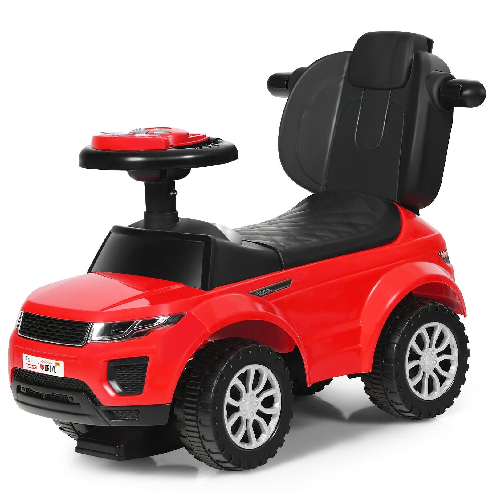 Honey Joy 3 in 1 Ride on Push Car Toddler Stroller Sliding Car with Music, Red Push & Pedal Ride On Toys Red at Gallery Canada