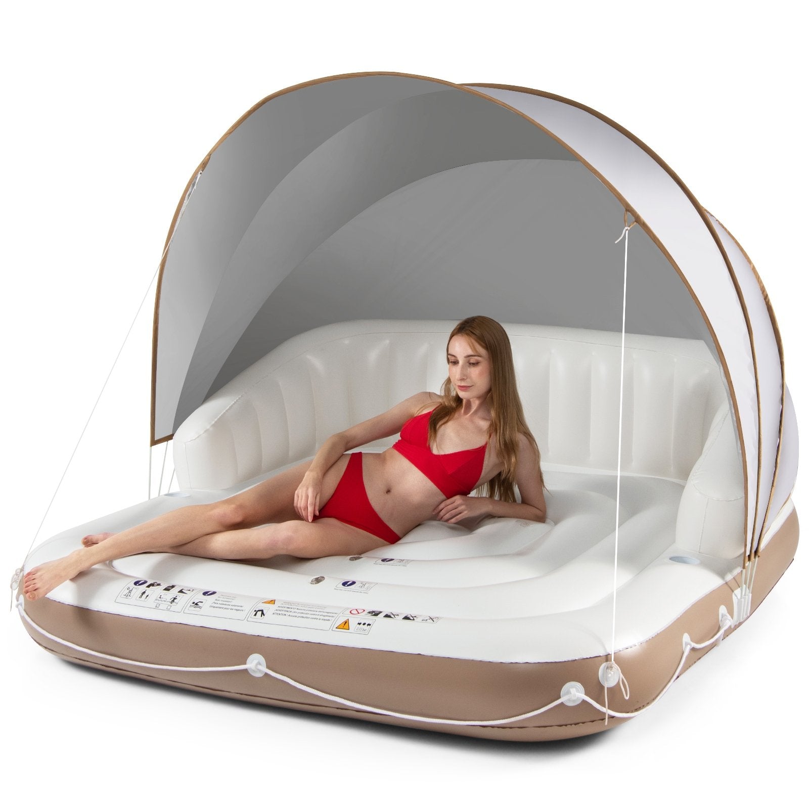 Inflatable Pool Float Lounge Swimming Raft, White Swimming   at Gallery Canada