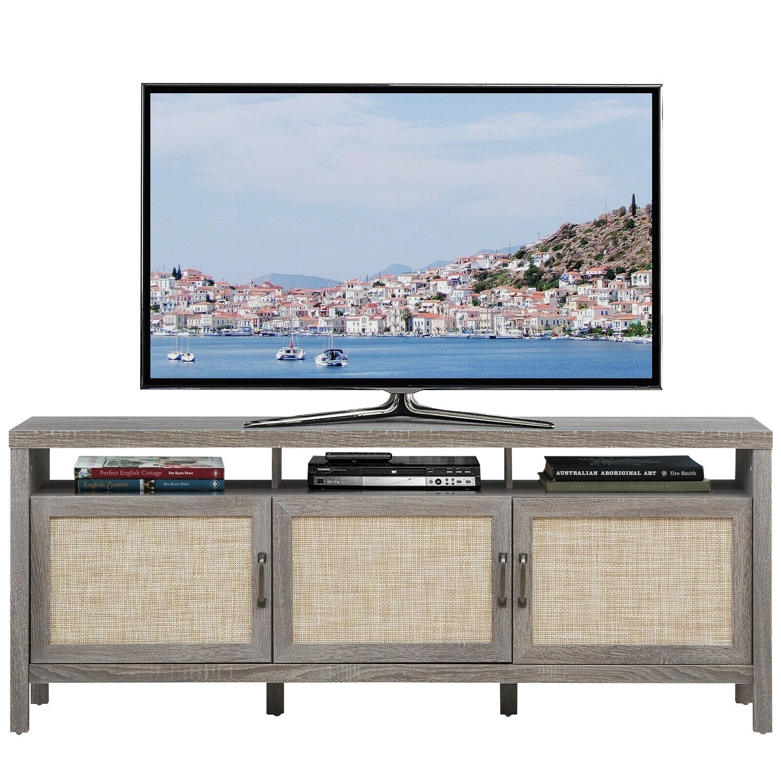 Universal TV Stand Entertainment Media Center for TV's up to 65 Inch, Gray Entertainment Centers & TV Stands   at Gallery Canada