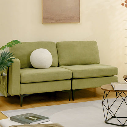 Modular L-shaped Sectional Sofa with Reversible Chaise and 2 USB Ports, Green Sofas & Loveseats   at Gallery Canada