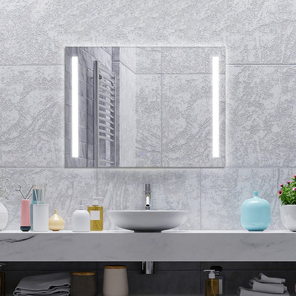 32 x 24 Inch Quadrate Wall Mirror with 3-Color Lights and Anti-Fog Function, Transparent Wall Mirrors at Gallery Canada