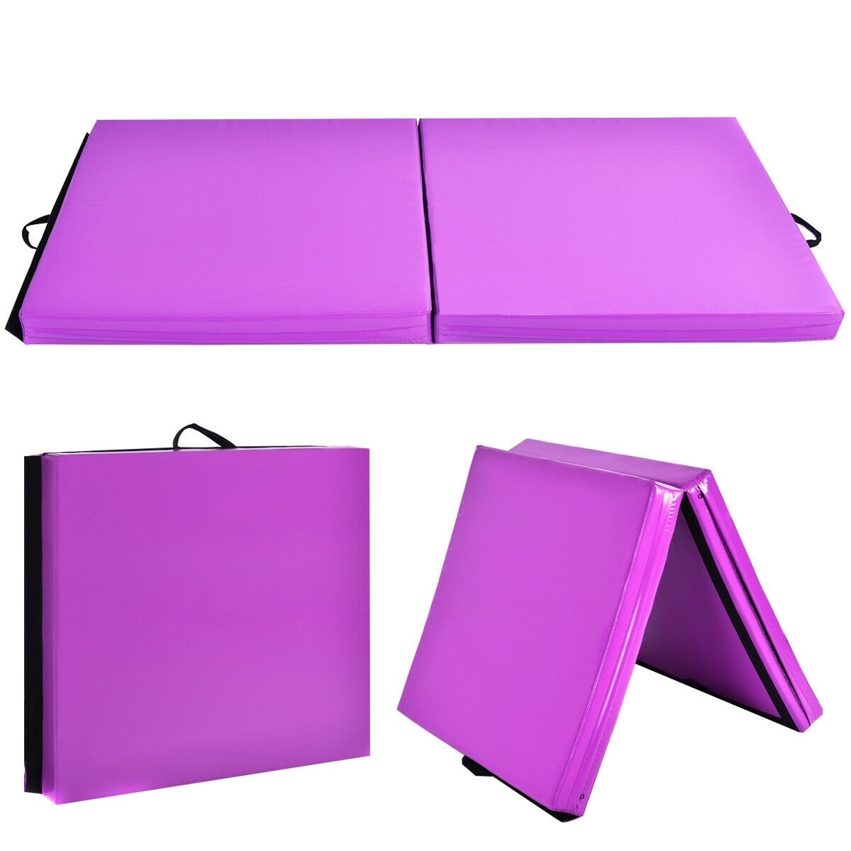 6 x 2 Feet Gymnastic Mat with Carrying Handles for Yoga, Purple Yoga & Gym Mats   at Gallery Canada