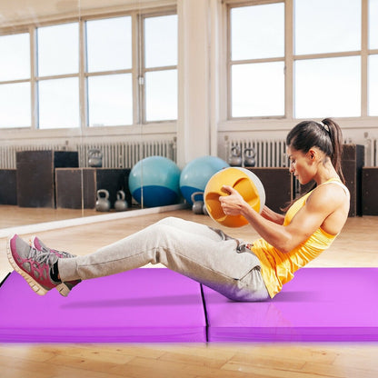 6 x 2 Feet Gymnastic Mat with Carrying Handles for Yoga, Purple Yoga & Gym Mats   at Gallery Canada