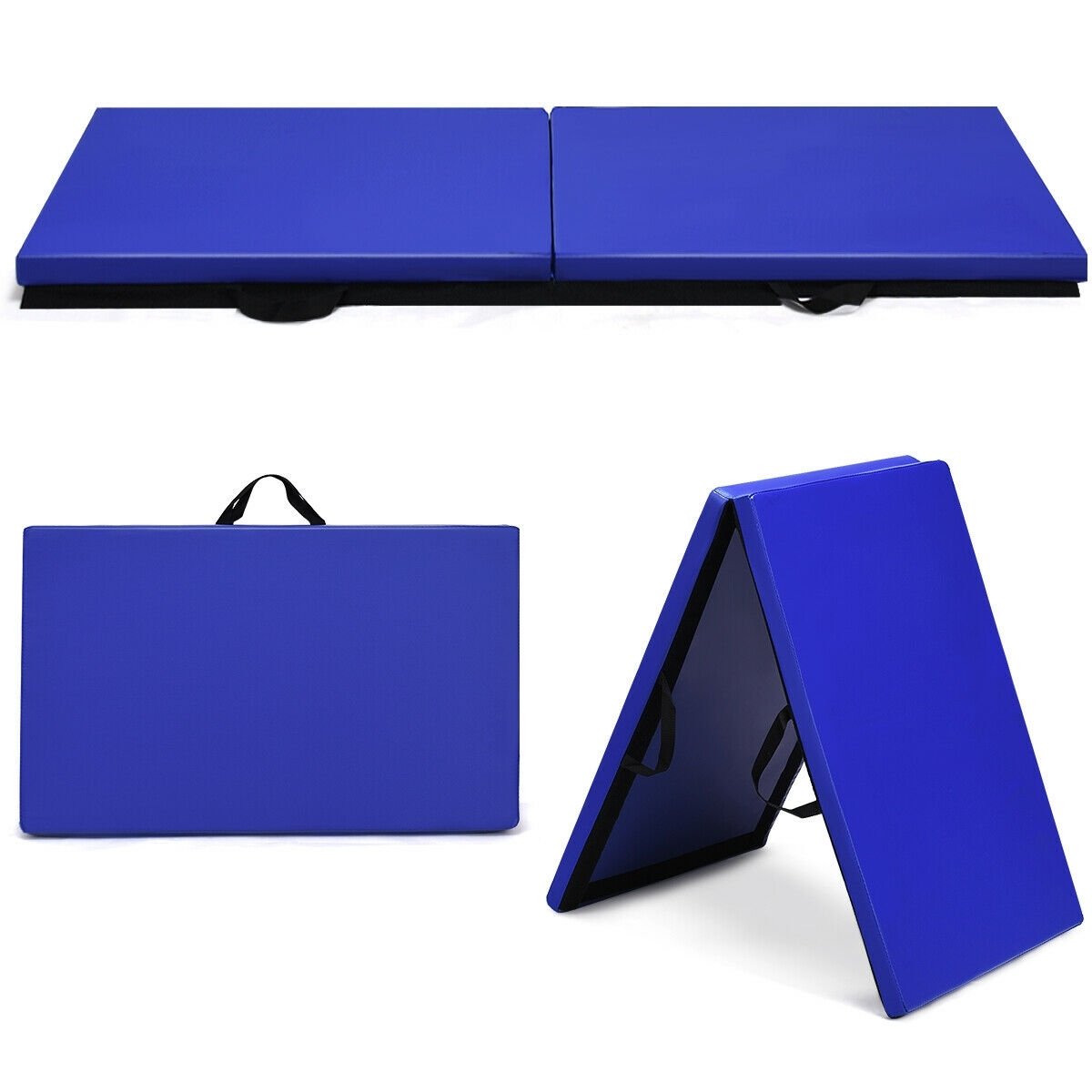 6 x 2 Feet Gymnastic Mat with Carrying Handles for Yoga, Blue Yoga & Gym Mats   at Gallery Canada