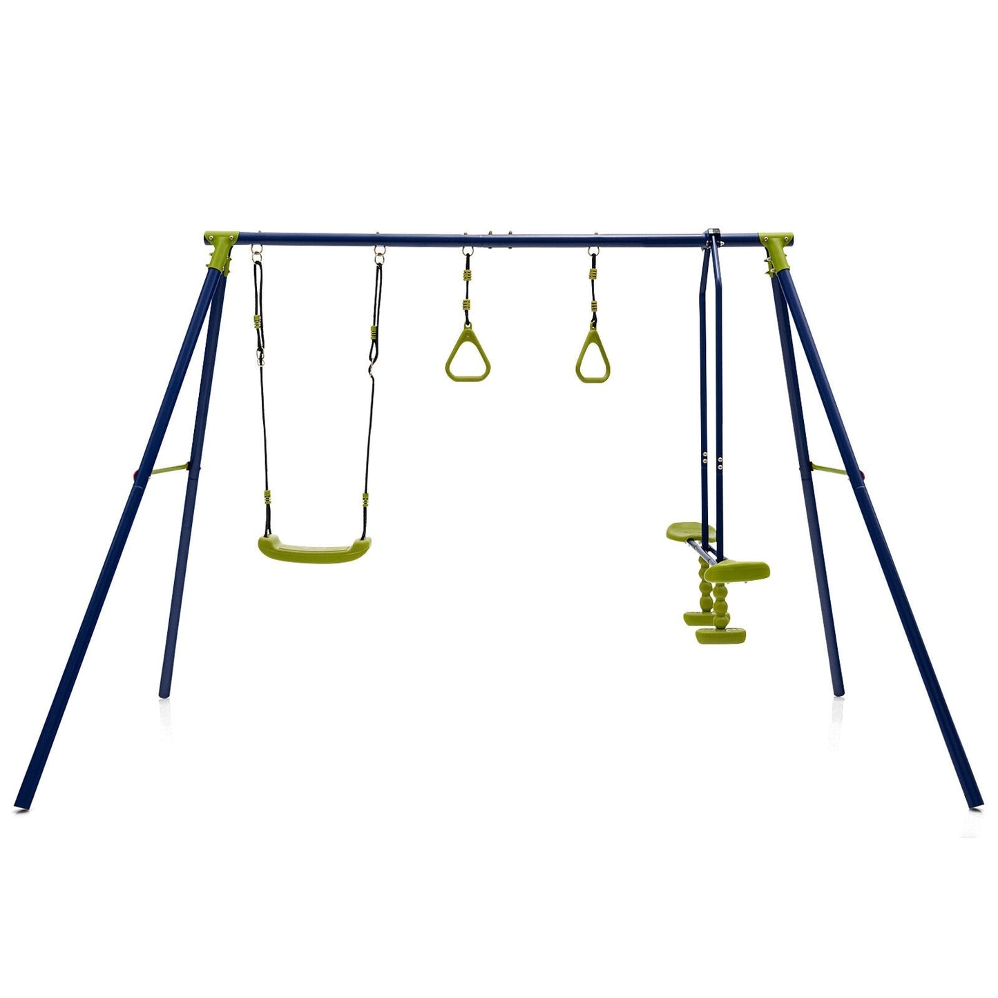 3-in-1 Outdoor Swing Set for Kids Aged 3 to 10, Blue Swing & Playsets   at Gallery Canada