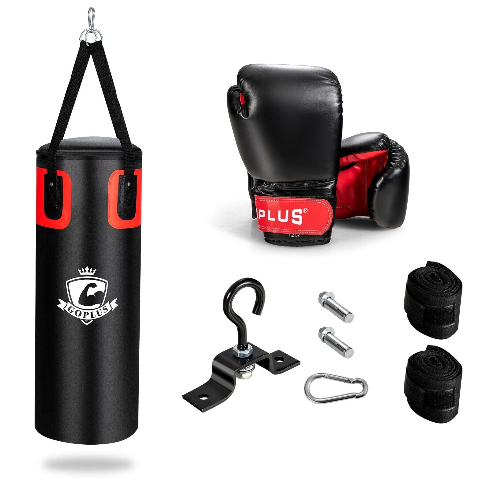 Filled Punching Bag Set for Adults- 56 lbs, Black Boxing & Martial Arts   at Gallery Canada