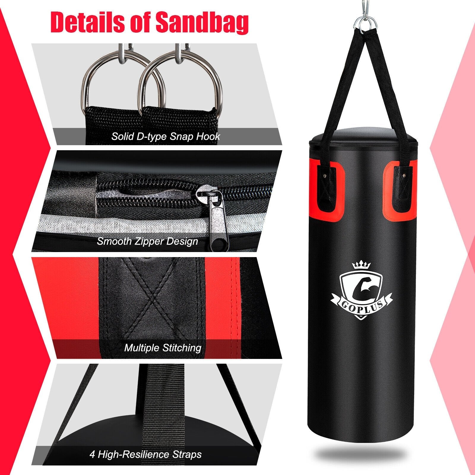 Filled Punching Bag Set for Adults- 56 lbs, Black Boxing & Martial Arts   at Gallery Canada