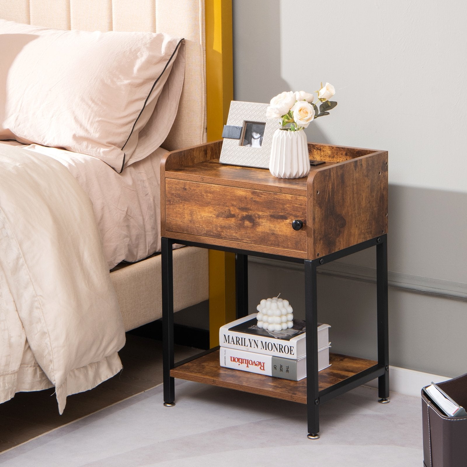 Lift Top End Table with Charging Station and Storage Shelves, Coffee End & Side Tables   at Gallery Canada