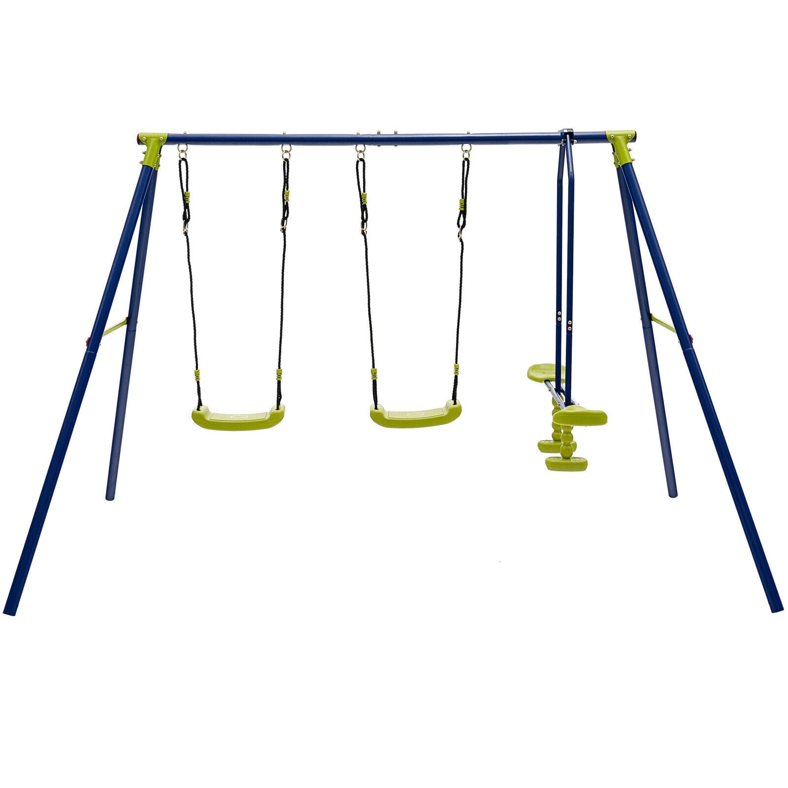 440 Pounds Kids Swing Set with Two Swings and One Glider, Blue Swing & Playsets at Gallery Canada