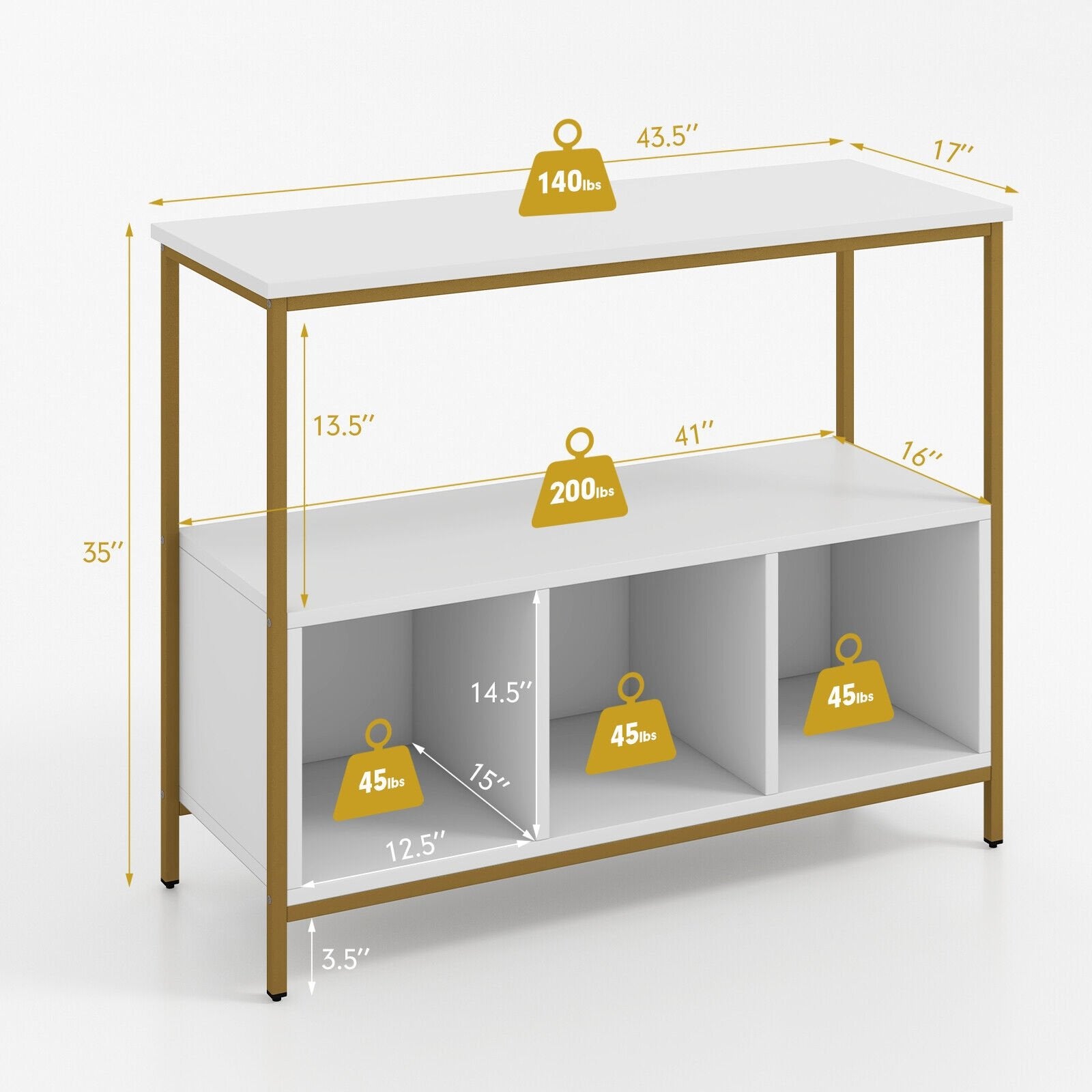 Modern Kitchen Buffet Sideboard with 3 Compartments, White Sideboards Cabinets & Buffets   at Gallery Canada