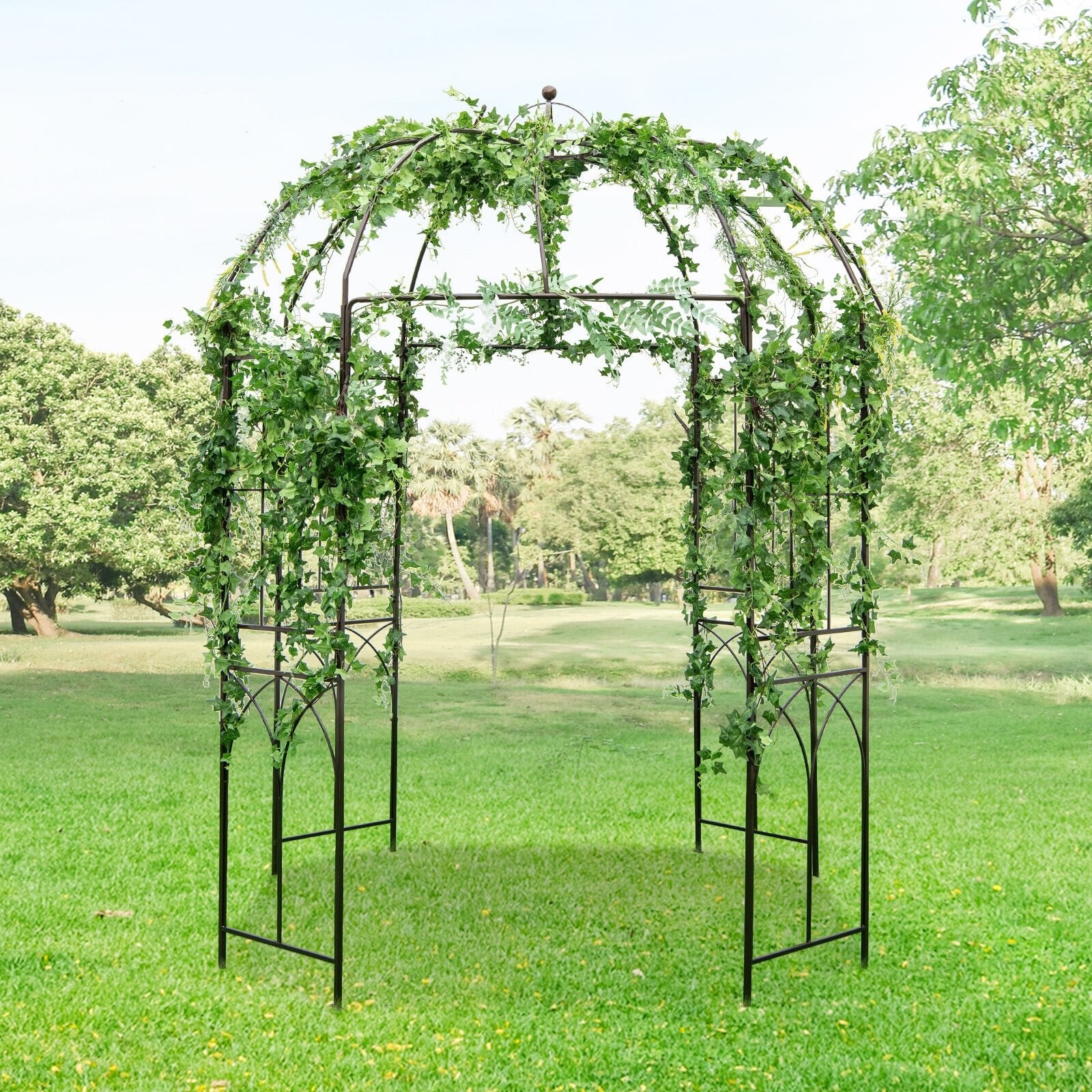 8.4 x 7 Feet Wide Birdcage Shape Garden Arbor, Copper Outdoor Decor   at Gallery Canada