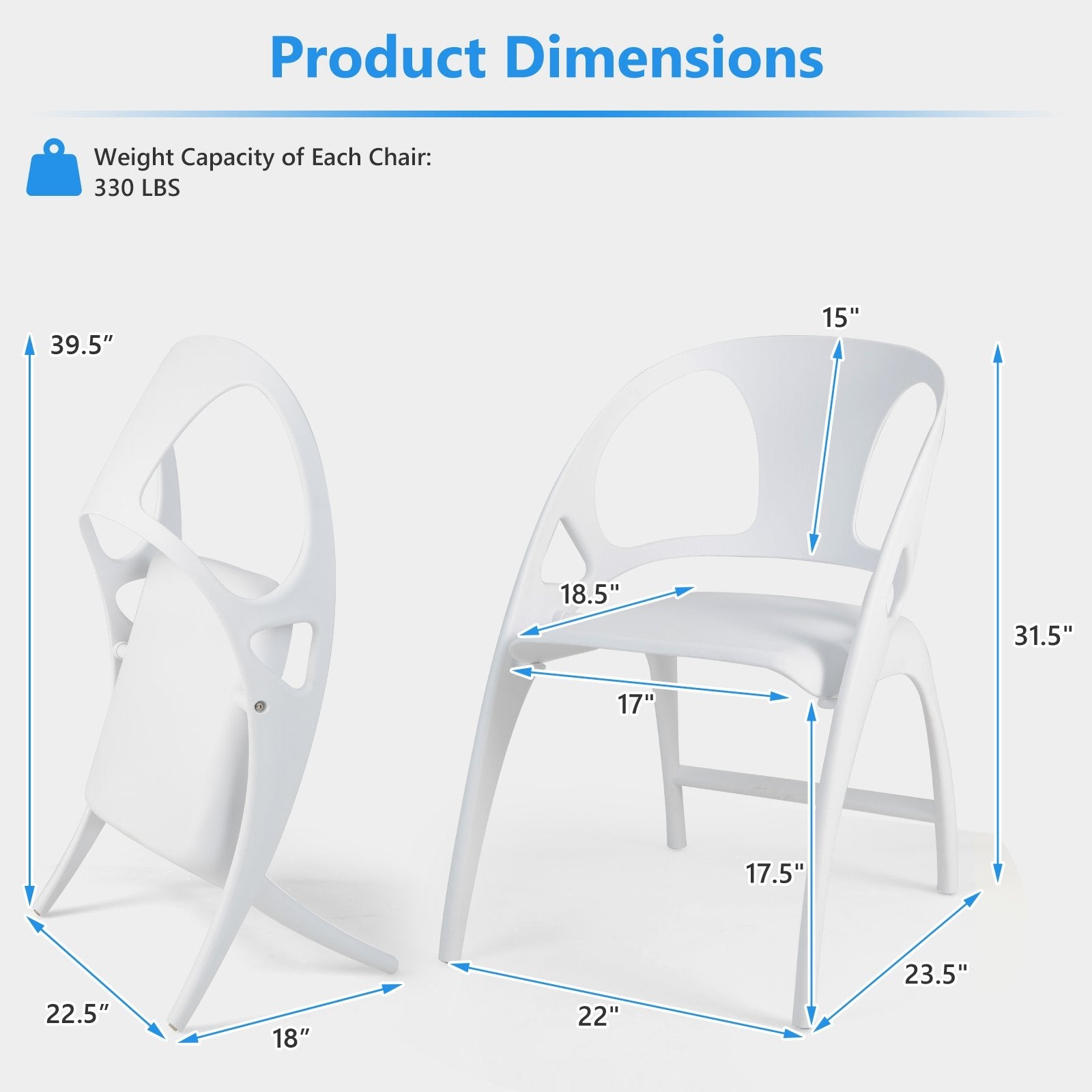 Folding Dining Chairs Set of 2 with Armrest and High Backrest, White Dining Chairs   at Gallery Canada