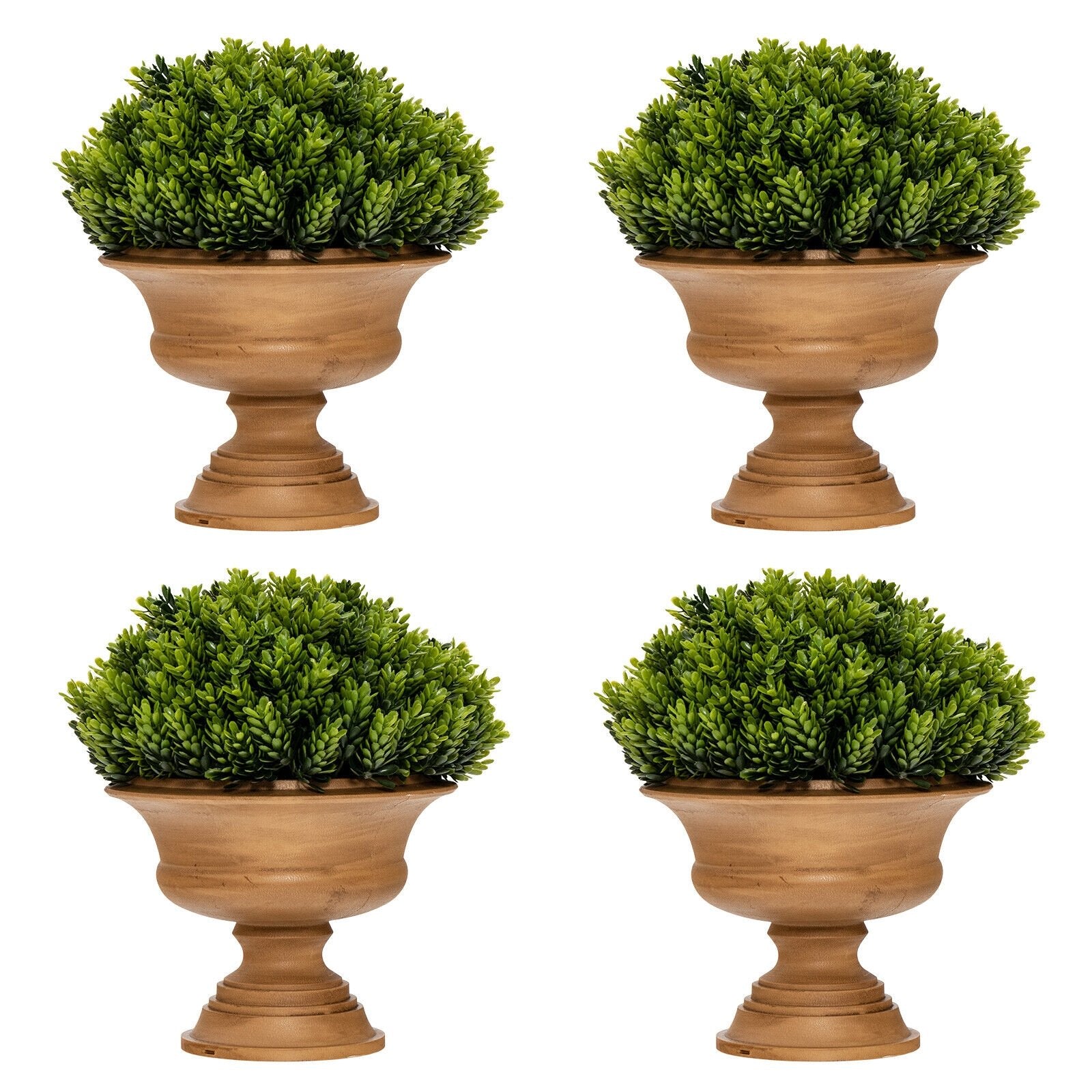 4 Pack Artificial Boxwood Topiary Trees, Green Faux Plants   at Gallery Canada