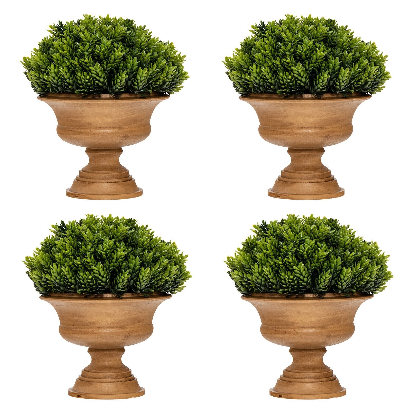 4 Pack Artificial Boxwood Topiary Trees, Green Faux Plants Green at Gallery Canada