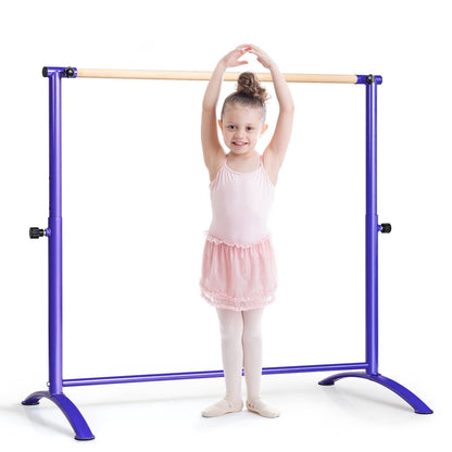 51 Inch Ballet Barre Bar with 4-Position Adjustable Height, Purple - Gallery Canada