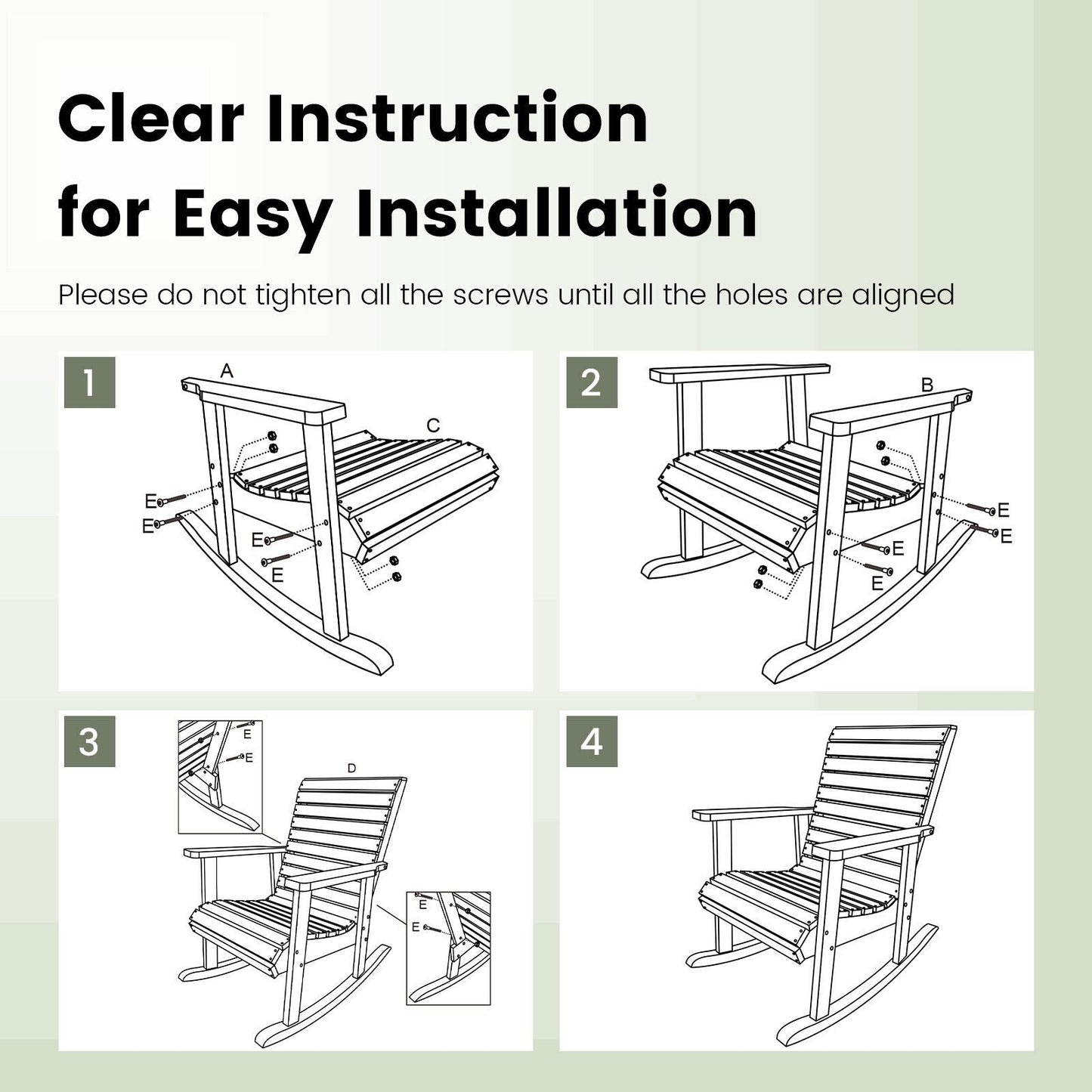 Outdoor Fir Wood Rocking Chair with High Backrest, Natural Patio Rocking Chairs & Gliders   at Gallery Canada