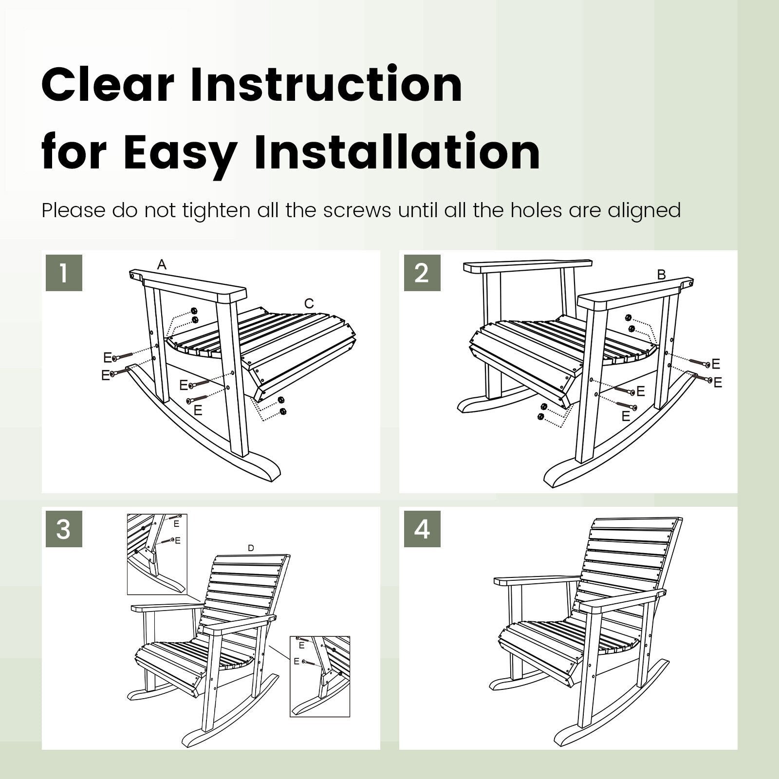 Outdoor Fir Wood Rocking Chair with High Backrest, Natural Patio Rocking Chairs & Gliders   at Gallery Canada