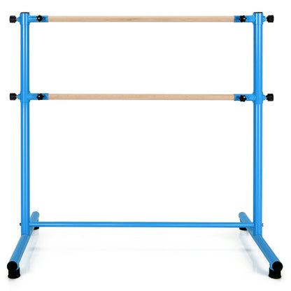 47 Inch Double Ballet Barre with Anti-Slip Footpads, Blue Yoga Accessories   at Gallery Canada