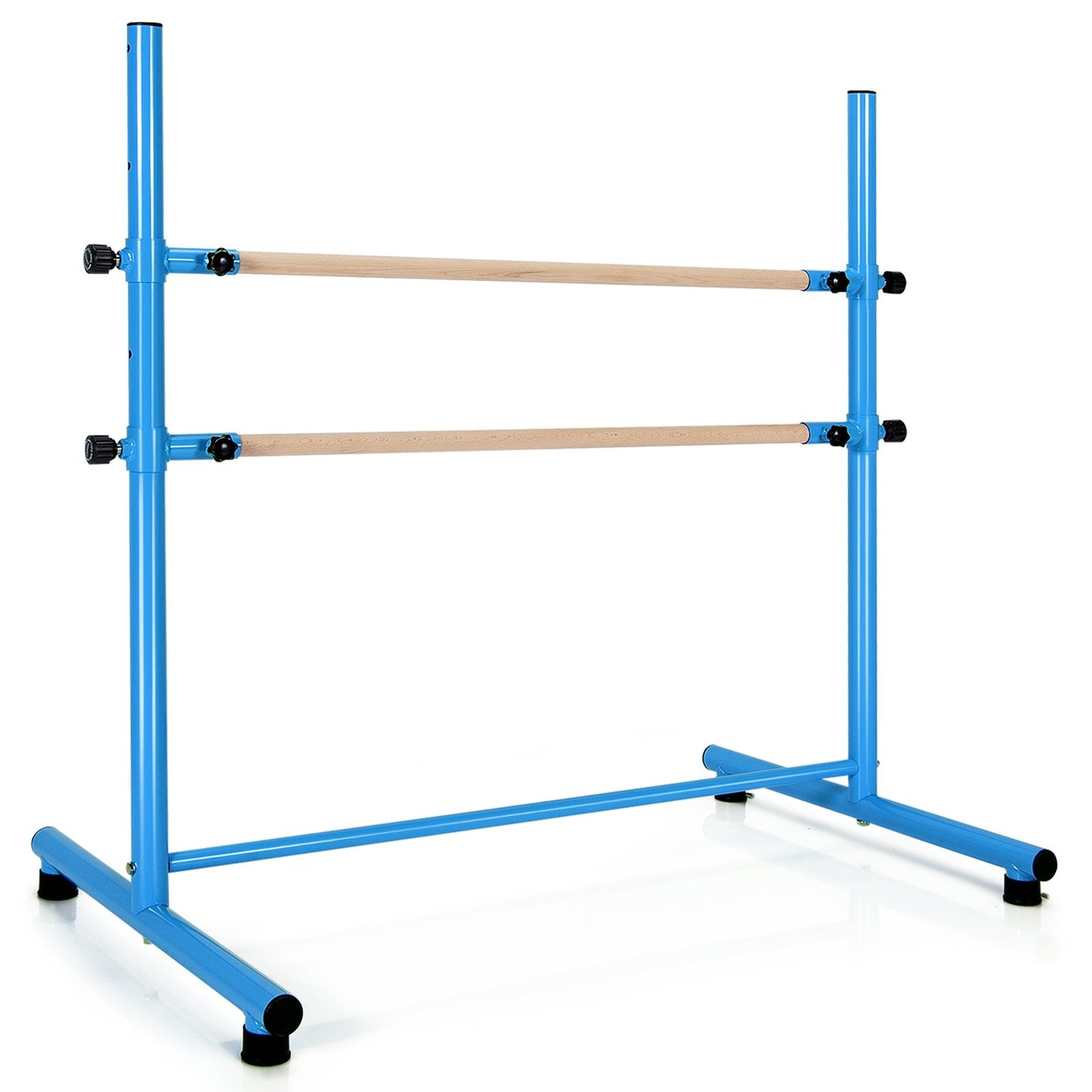 47 Inch Double Ballet Barre with Anti-Slip Footpads, Blue Yoga Accessories   at Gallery Canada