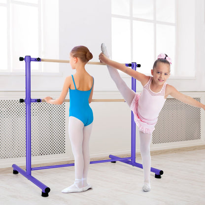 47 Inch Double Ballet Barre with Anti-Slip Footpads, Purple Yoga Accessories   at Gallery Canada